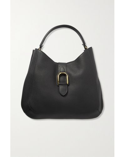 Ralph Lauren Collection Welington Medium Textured-leather Shoulder Bag - Black
