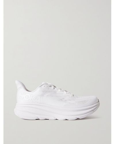 Hoka One One Clifton 9 Mesh Sneakers - White