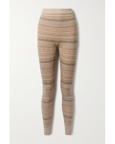 Loro Piana Fair Isle Wool-blend Tapered Leggings - Natural