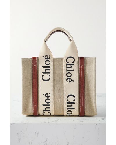 Chloé White And Woody Small Tote Bag - Brown