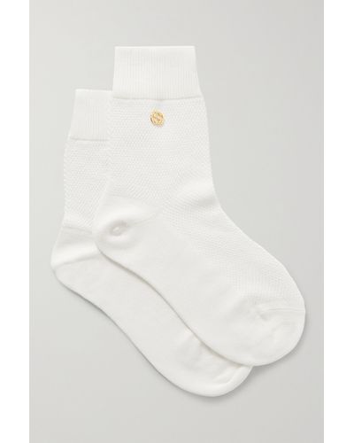 Gucci Embellished Cotton-blend Socks - White