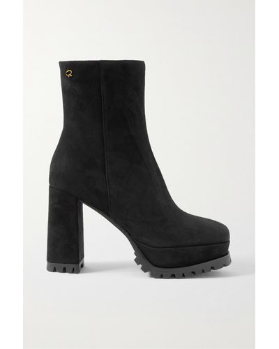 Gianvito Rossi 70 Suede Platform Ankle Boots - Black
