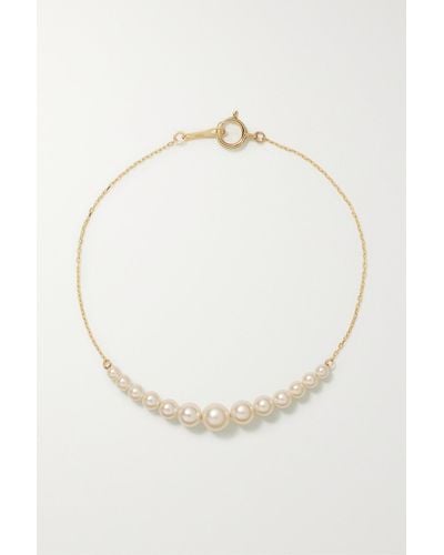 Mizuki 14-karat Gold Pearl Bracelet - White