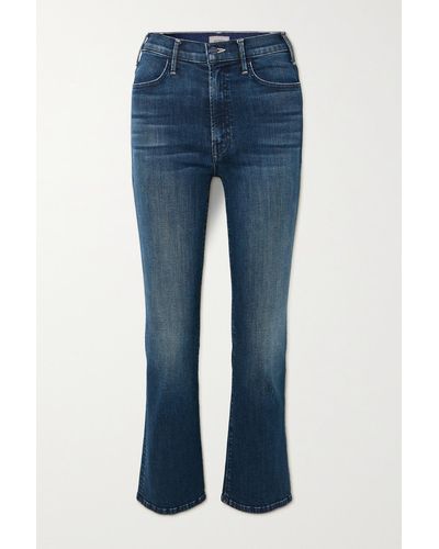 Mother + Net Sustain The Hustler Cropped High-rise Flared Jeans - Blue