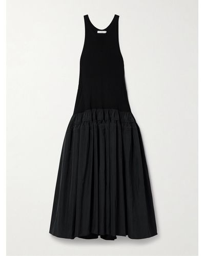 Co. Tiered Taffeta And Jersey Maxi Dress - Black