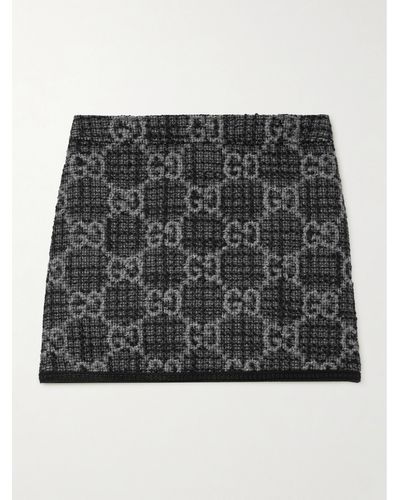 Gucci Wool And Cotton-blend Tweed Mini Skirt - Black