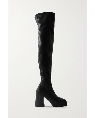 Stella McCartney Skyla Vegetarian Leather Platform Over-the-knee Boots - Black