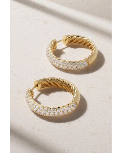David Yurman Dy Mercertm 18-karat Gold Diamond Hoop Earrings - Natural