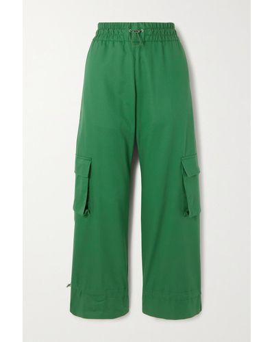 Moncler Genius + Jw Anderson Cotton-gabardine Straight-leg Cargo Trousers - Green