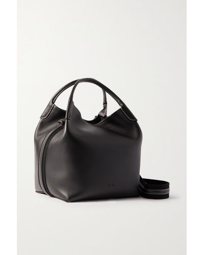 Loro Piana Bale Large Leather Bag - Black