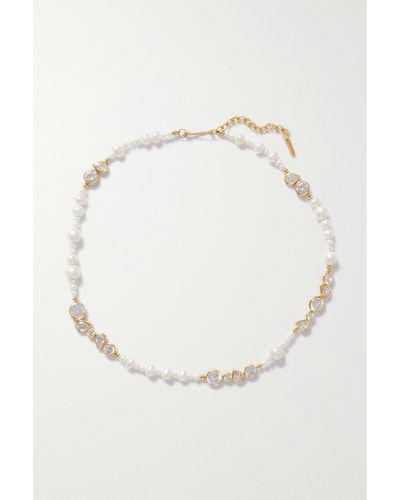 Completedworks Glitch Recycled Gold Vermeil, Cubic Zirconia And Pearl Necklace - White