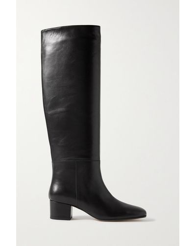 STAUD Nancy Leather Knee Boots - Black