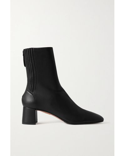 Aquazzura Saint Honoré Leather Ankle Boots - Black
