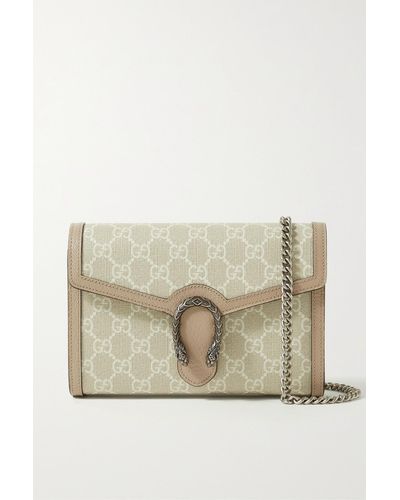 Gucci Dionysus Schultertasche Aus Beschichtetem Canvas Mit Print - Natur