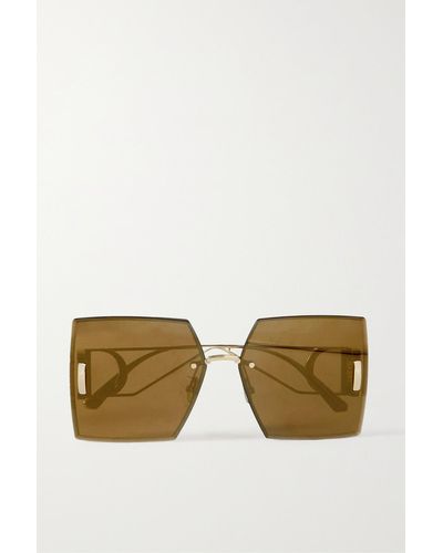 Dior 30montaigne S7u Goldfarbene Sonnenbrille Mit Eckigem Rahmen - Mettallic