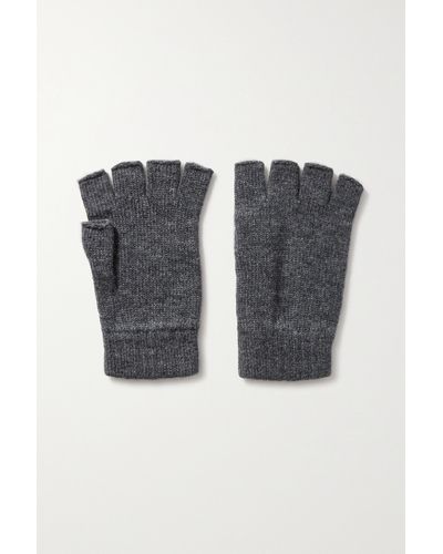 Johnstons of Elgin Cashmere Fingerless Gloves - Black