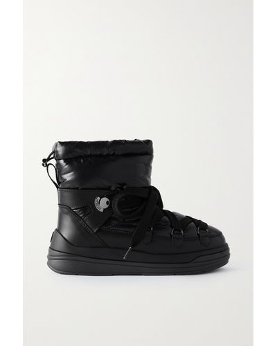 Moncler Insolux Leather-trimmed Shell Snow Boots - Black
