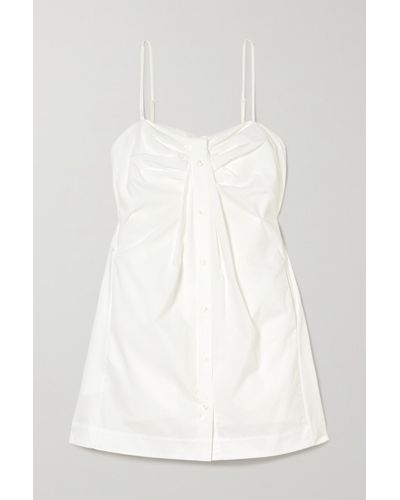 Jonathan Simkhai Kendall Gathered Cotton-blend Poplin Mini Dress - White