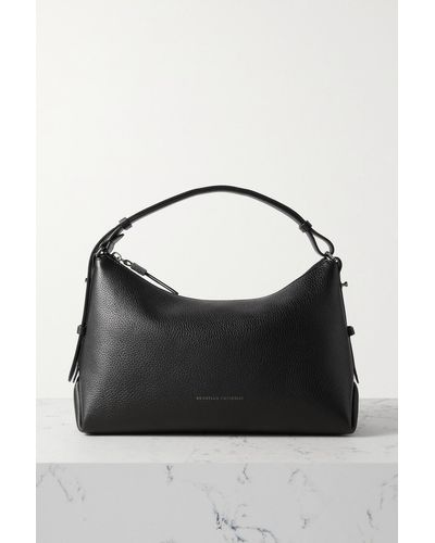 Brunello Cucinelli Textured-leather Shoulder Bag - Black