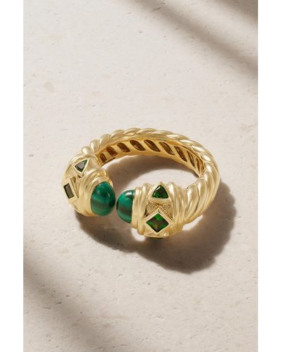 David Yurman Renaissance 18-karat Gold, Malachite And Diopside Ring - Metallic