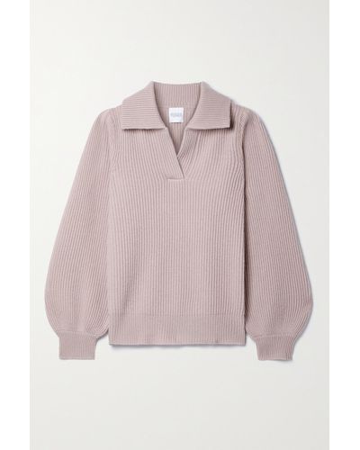 Madeleine Thompson Viola Ribbed Wool And Cashmere-blend Jumper - Pink