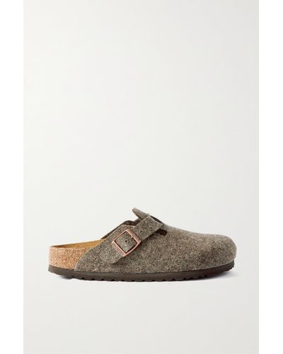 Birkenstock Boston Wool-felt Clogs - Brown