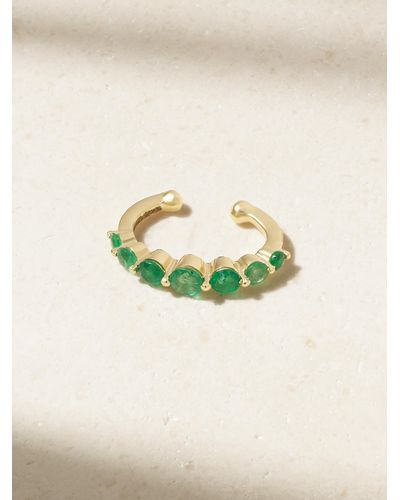 SHAY 18-karat Gold Emerald Ear Cuff - Green