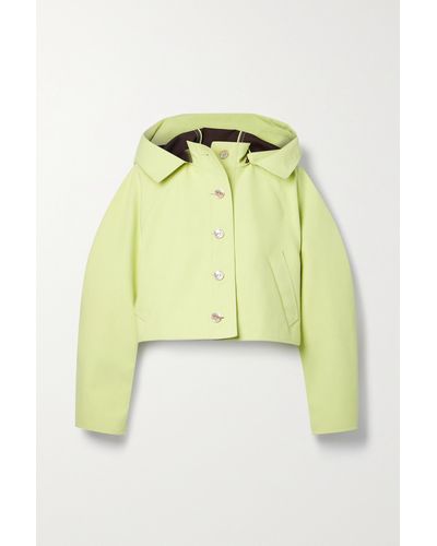 Ulla Johnson Yves Cropped Cotton Hooded Jacket - Yellow