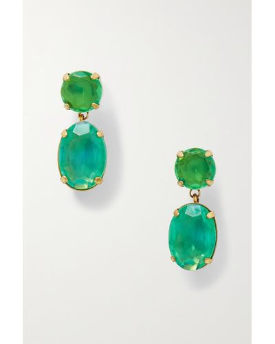 Roxanne Assoulin Gold-tone Crystal Earrings - Green