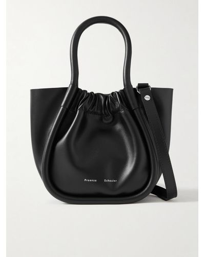 Proenza Schouler Extra Small Ruched Leather Tote - Black
