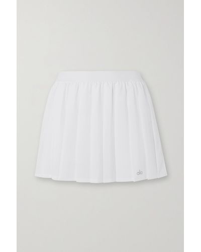 Alo Yoga Varsity Pleated Stretch-jersey Tennis Skirt - White