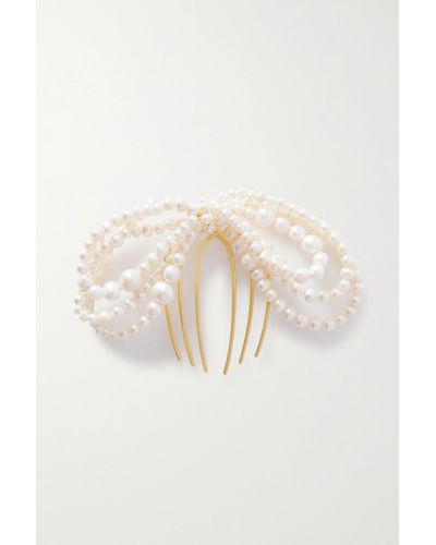Completedworks + Net Sustain Recycled Gold Vermeil Pearl Hair Comb - Natural