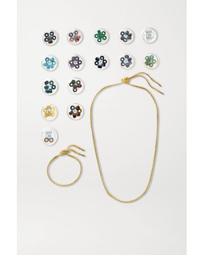 Carolina Bucci Forte Beads Moonbow Set Aus Kette Und Armband Aus Lurex® Mit Mehreren Steinen Und Details Aus 18 Karat Gold - Mettallic