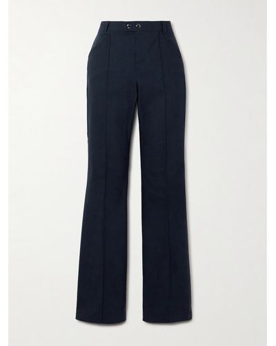 Bogner Sevina Cotton-blend Straight-leg Pants - Blue