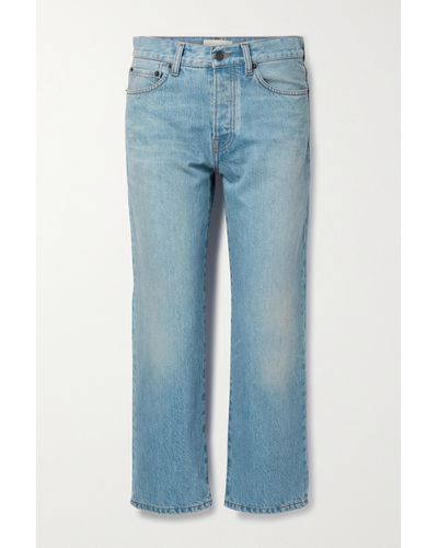 The Row Lesley Cropped High-rise Flared Jeans - Blue