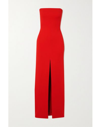 Solace London Bysha Strapless Stretch-crepe Maxi Dress - Red