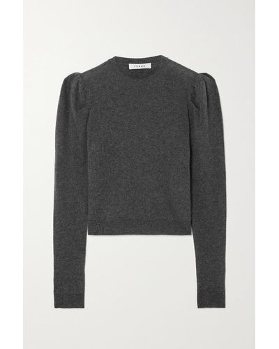 FRAME Gathered Cashmere And Wool-blend Sweater - Black