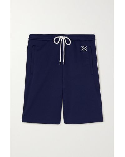 Loewe Anagram Shorts Aus Jersey Mit Streifen Und Stickerei - Blau