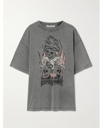 Acne Studios Printed Cotton-jersey T-shirt - Gray
