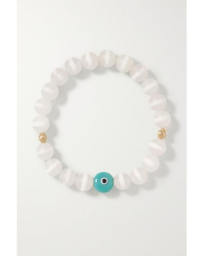 Ileana Makri 18-karat Gold, Agate And Turquoise Bracelet - White