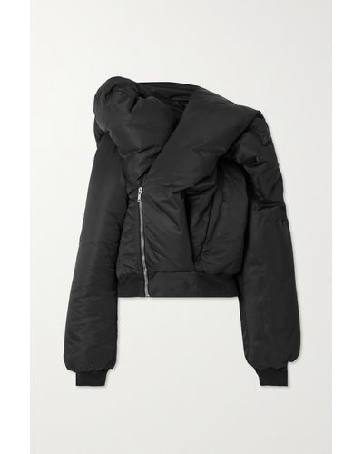 Rick Owens DRKSHDW Doll Asymmetric Padded Shell Bomber Jacket - Black