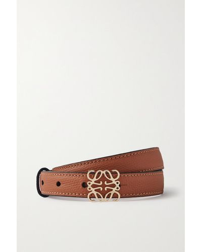 Loewe Anagram Textured-leather Belt - Brown