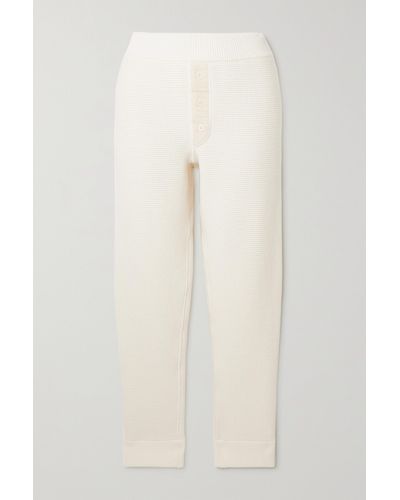 The Row Ginzena Cotton-blend Tapered Track Trousers - Natural