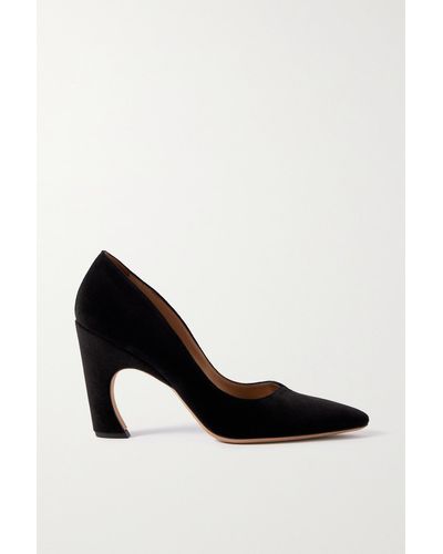 Chloé + Atelier Jolie Oli Velvet Court Shoes - Black
