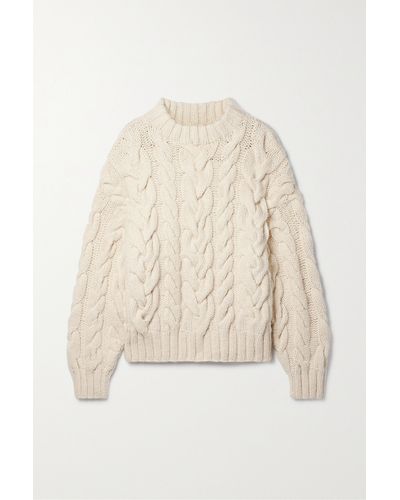 Doen + Net Sustain Olympus Cable-knit Merino Wool Jumper - Natural