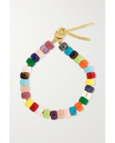 Carolina Bucci Forte Beads Rainbow Set Aus Einem Armband Aus Lurex® Mit Mehreren Steinen Und Details Aus 18 Karat Gold - Mettallic