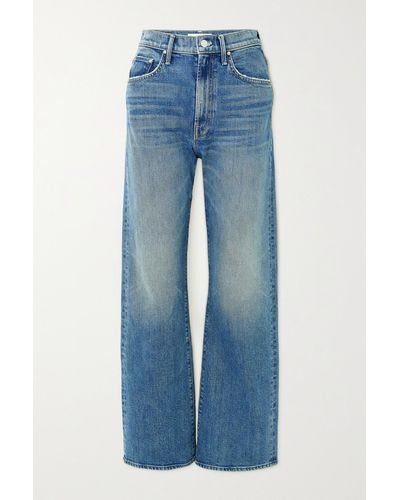 Mother + Net Sustain The Lasso Sneak Hoch Sitzende Jeans Mit Weitem Bein - Blau