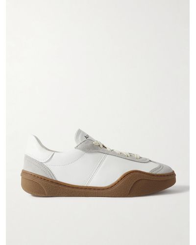 Acne Studios Bars Leather And Suede Sneakers - White