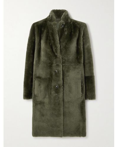 JOSEPH Britanny Reversible Shearling Coat - Green