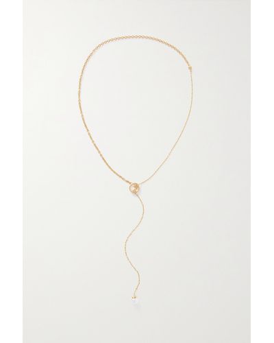 Gucci Blondie Gold-tone Faux Pearl Necklace - White